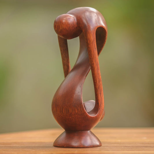 Indivisible Love Suar Wood Sculpture