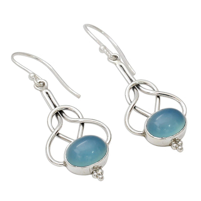 Positive Path Chalcedony Silver Dangle Earrings