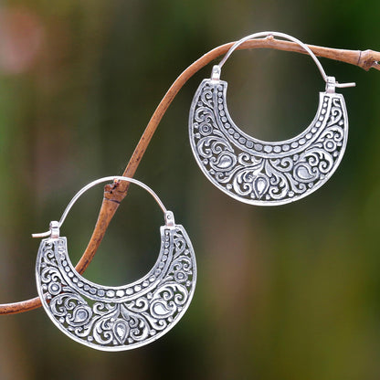 Garden of Eden Floral Hoop Earrings