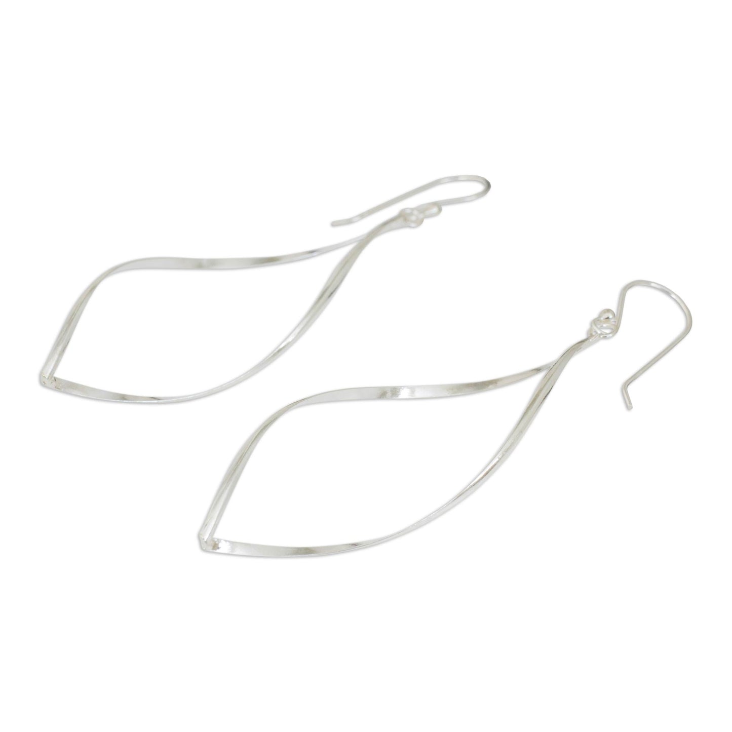 Curvature Silver Dangle Earrings