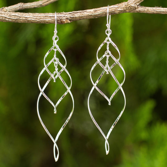 Forever Linked Silver Dainty Dangle Earrings