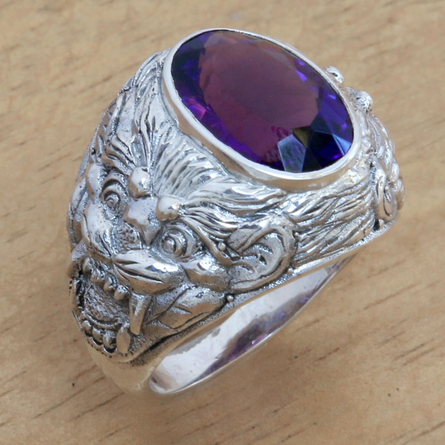 Benevolent Amethyst & Silver Barong Ring