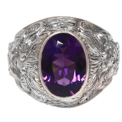 Benevolent Amethyst & Silver Barong Ring