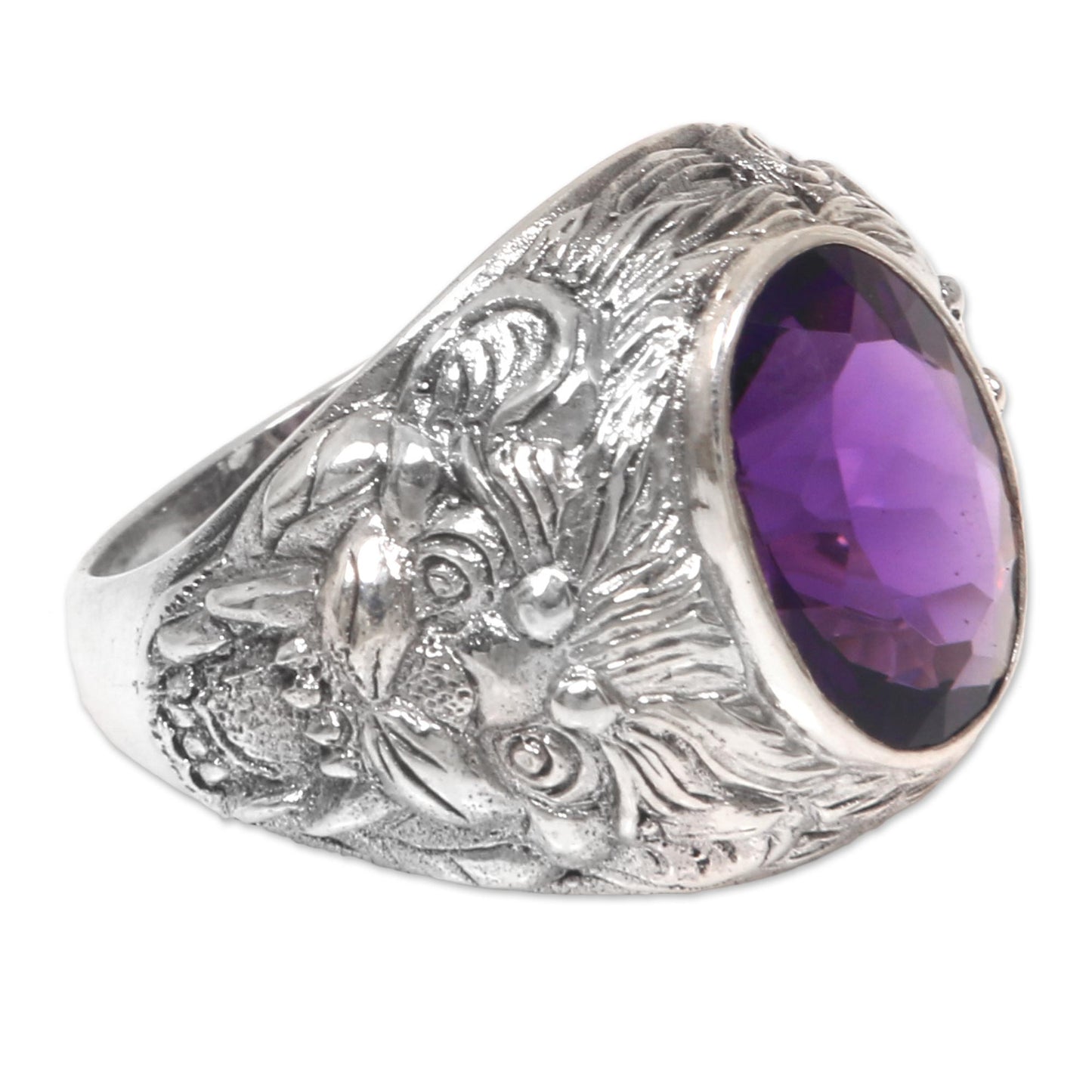 Benevolent Amethyst & Silver Barong Ring