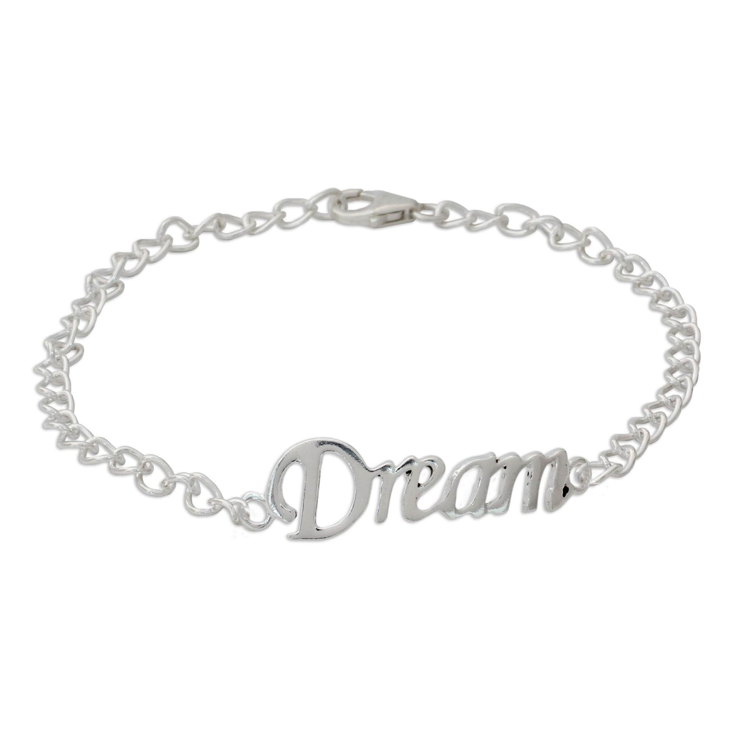 Remember to Dream Inspirational Sterling Silver Bracelet with Dream Message