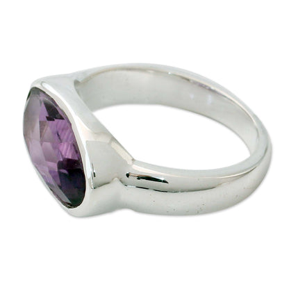 Purple Crown Amethyst & Silver Cocktail Ring