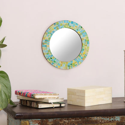 Aqua Trellis Wall Mirror