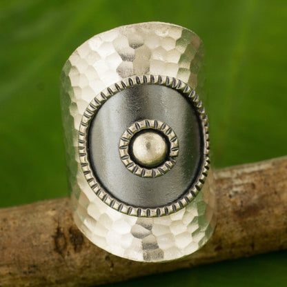 Silver Sun Artisan Made Thai Silver Wrap Ring with Oxidized Finish