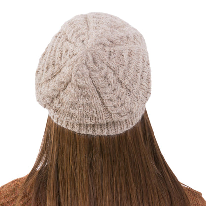 Desert Braids Hand Knit Beige Braided Alpaca Hat Peruvian Accessories