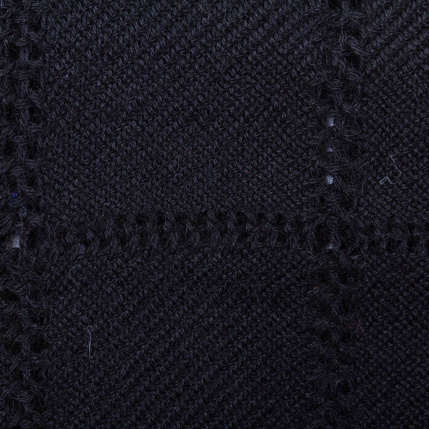 Midnight in Juliaca Women's Handwoven Black 100% Alpaca Wool Scarf