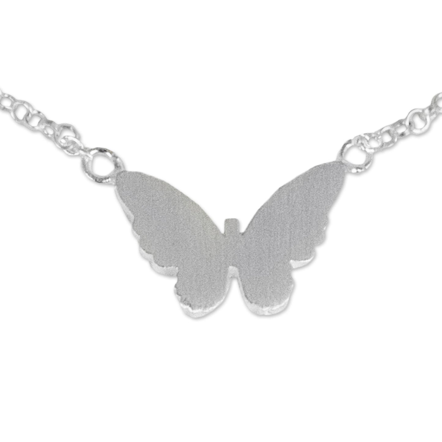Butterfly Silhouette Thai Artisan Crafted Sterling Silver Butterfly Theme Anklet
