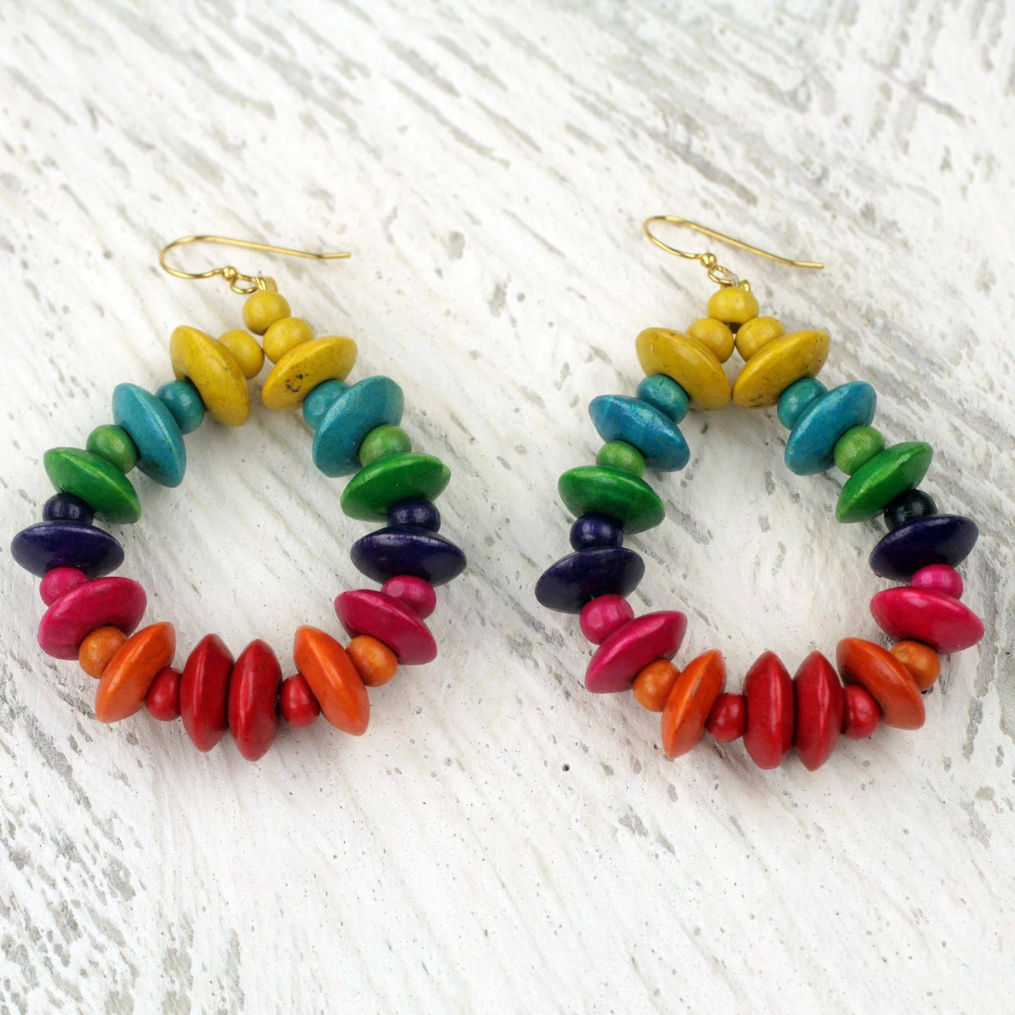 Joyous Sese Wood Beaded Earrings