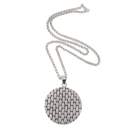 Abundant Rice Modern Balinese Geometric Theme Silver Necklace