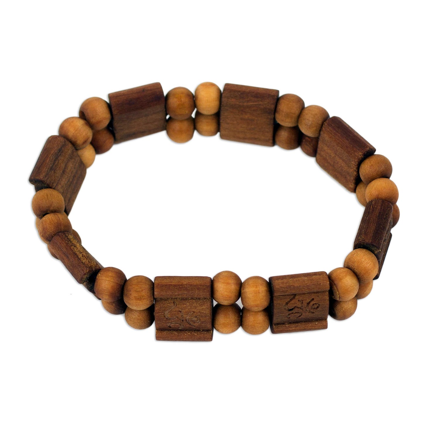 Brown Radiance Artisan Crafted Sese Wood Stretch Bracelet from Ghana