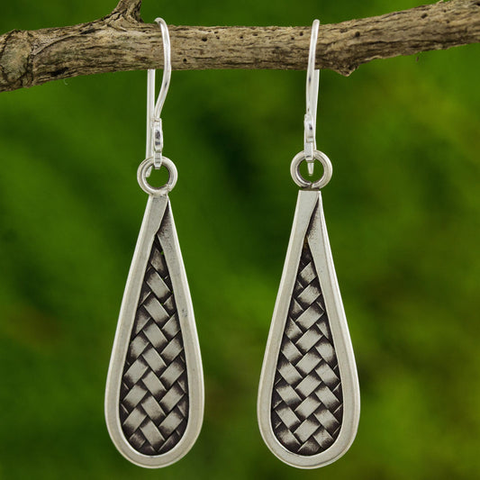 Karen Morning Artisan Crafted Silver Dangle Earrings from Thailand