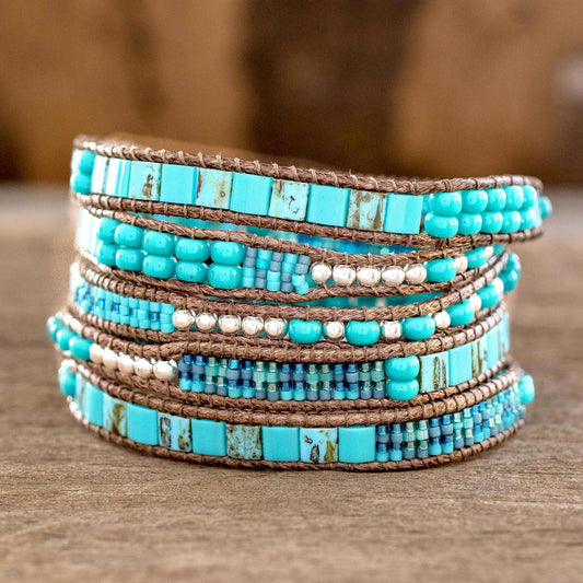 Soothing Teal Soothing Teal Wrap Bracelet Crafted by Artisan Group