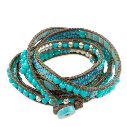 Soothing Teal Soothing Teal Wrap Bracelet Crafted by Artisan Group