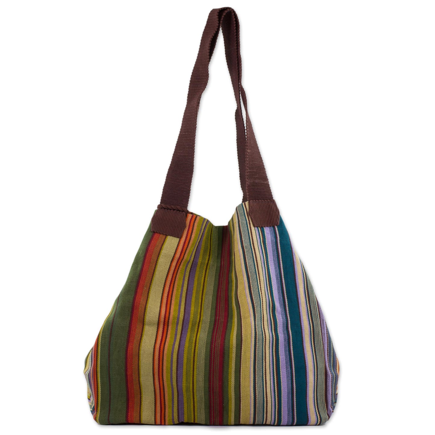 Earth and Sky 100% Cotton Hand Crafted Colorful Striped Tote Handbag