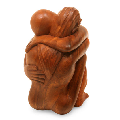 Embracing Romantic Suar Wood Sculpture