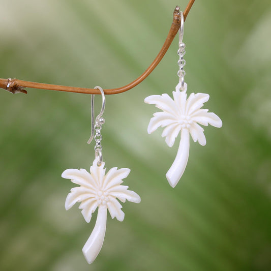 Bali Palm Trees Palm Tree Earrings on 925 Silver Hooks Crafted by Hand