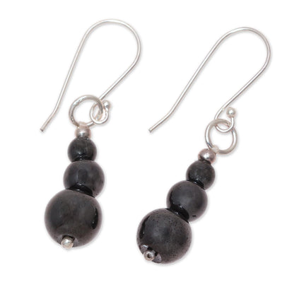 Mysteries of the Night Far Trade Hematite Earrings with Sterling Silver Hooks