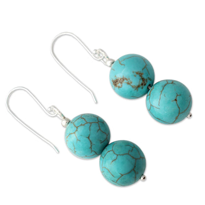 Azure Paths Handcrafted Indian Earrings with Reconstituted Turquoise