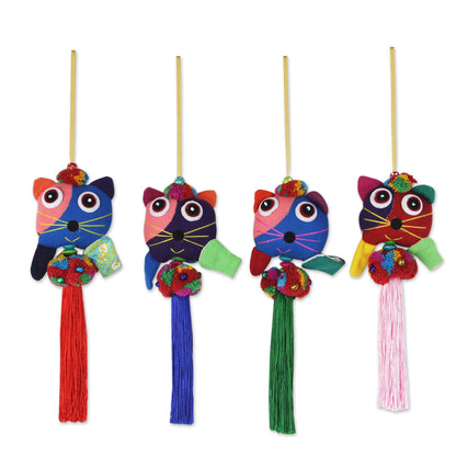 Happy Thai Cats Cotton Ornaments