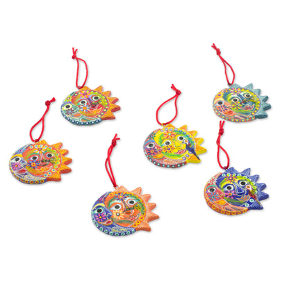 Flower Eclipse Ceramic Ornaments - Set of 6