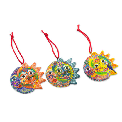 Flower Eclipse Ceramic Ornaments - Set of 6