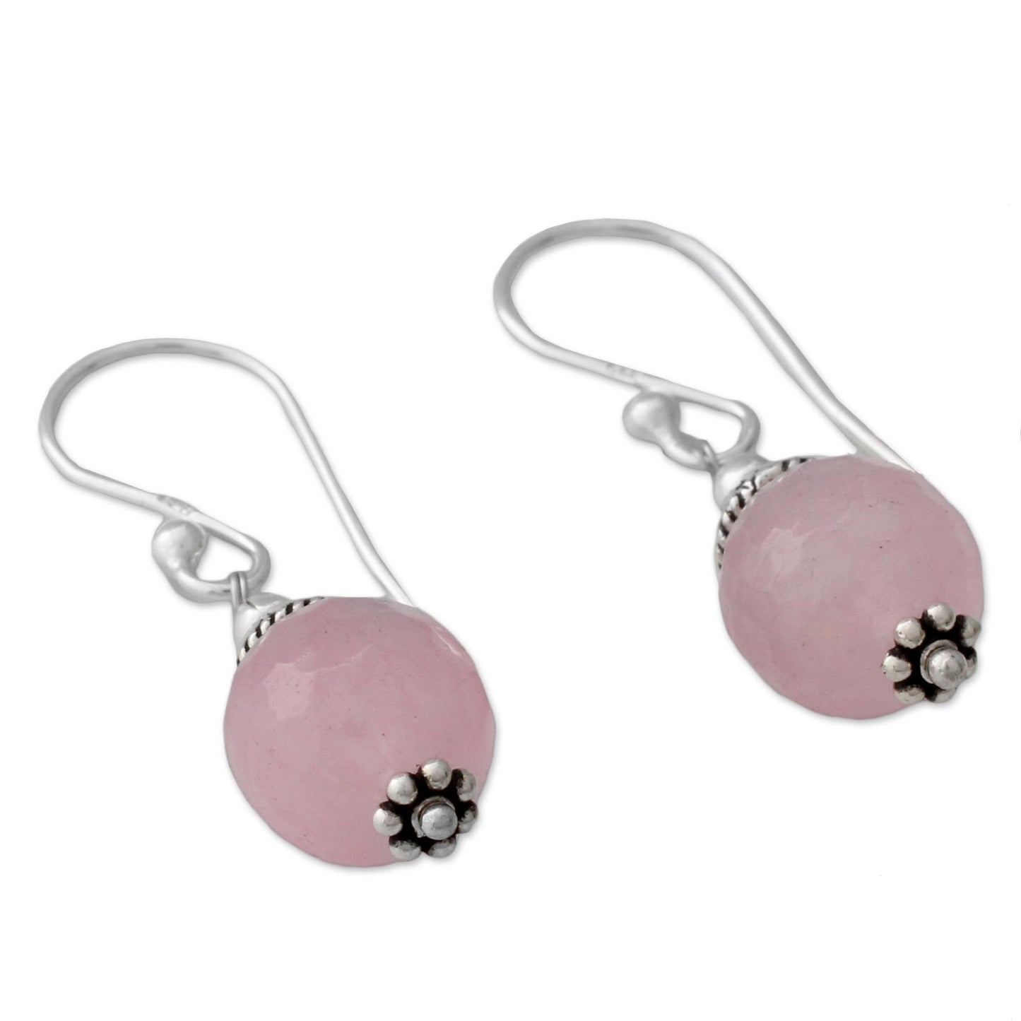 Royal Discretion Pink Chalcedony Dangle Earrings with Sterling Silver