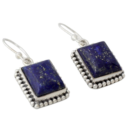 Good Will Spirit Sterling Silver Dangle Earrings from India with Lapis Lazuli