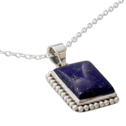 Good Will Spirit 925 Sterling Silver Necklace from India with Lapis Lazuli