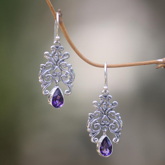 Purple Forest Artisan Crafted Amethyst and Sterling Silver Dangle Earrings