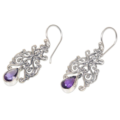 Purple Forest Artisan Crafted Amethyst and Sterling Silver Dangle Earrings