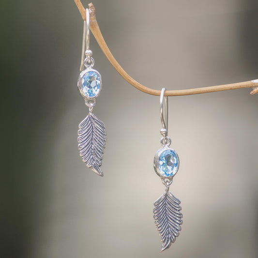 Soaring Wishes Blue Topaz Silver Earrings