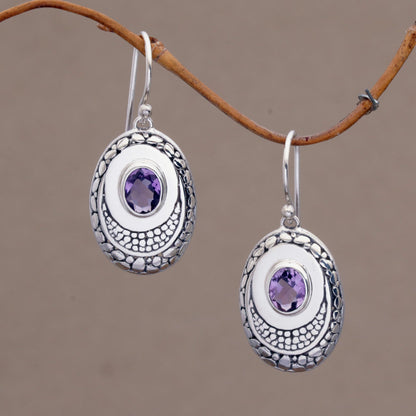 Brilliance Hand Crafted Amethyst and Sterling Silver Dangle Earrings
