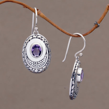 Brilliance Hand Crafted Amethyst and Sterling Silver Dangle Earrings