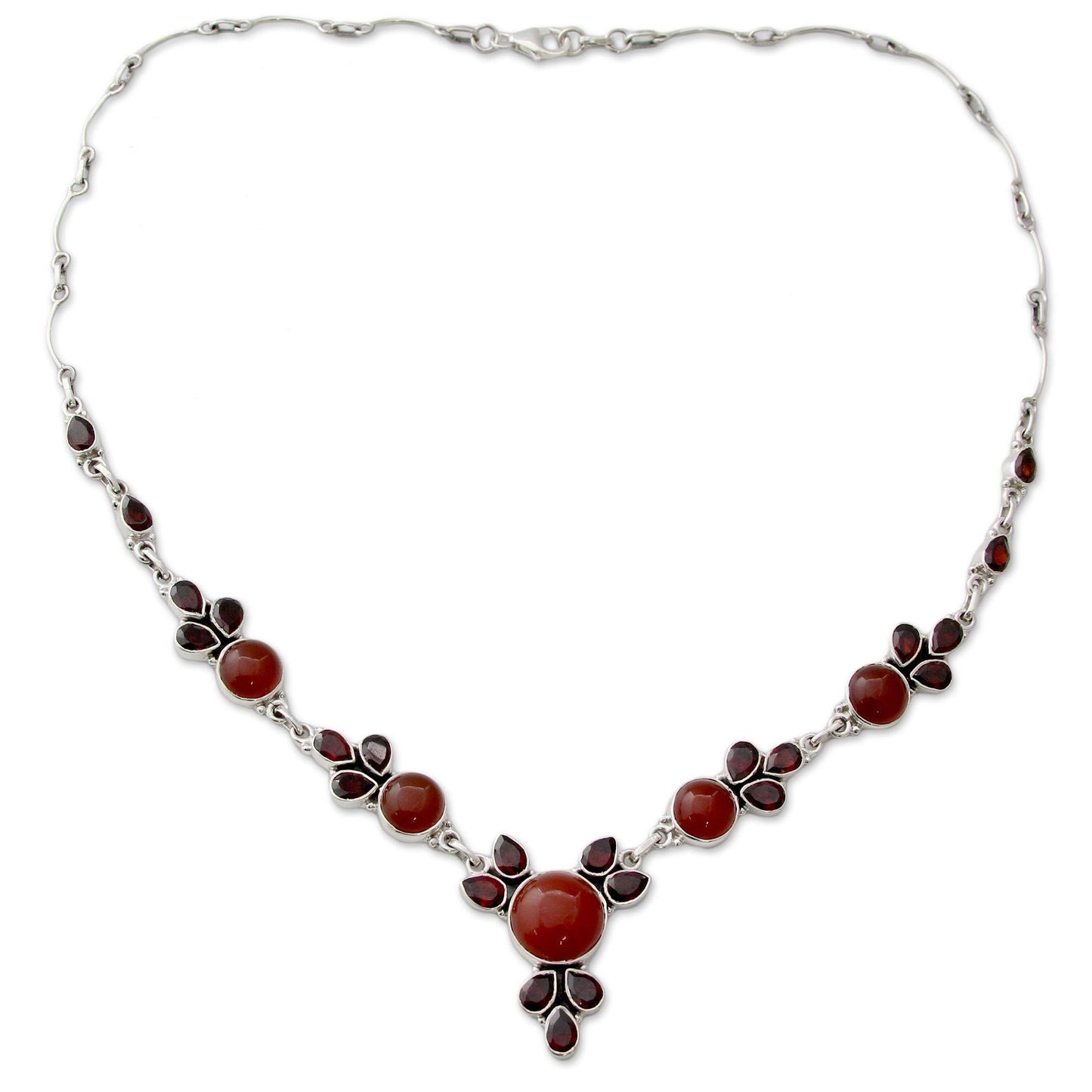 Rose Blossom Garnet & Carnelian Necklace