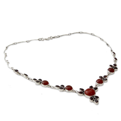 Rose Blossom Garnet & Carnelian Necklace