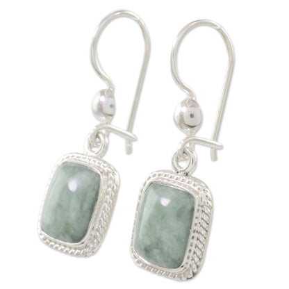 Life Divine Guatemalan Green Jade Artisan Crafted Earrings