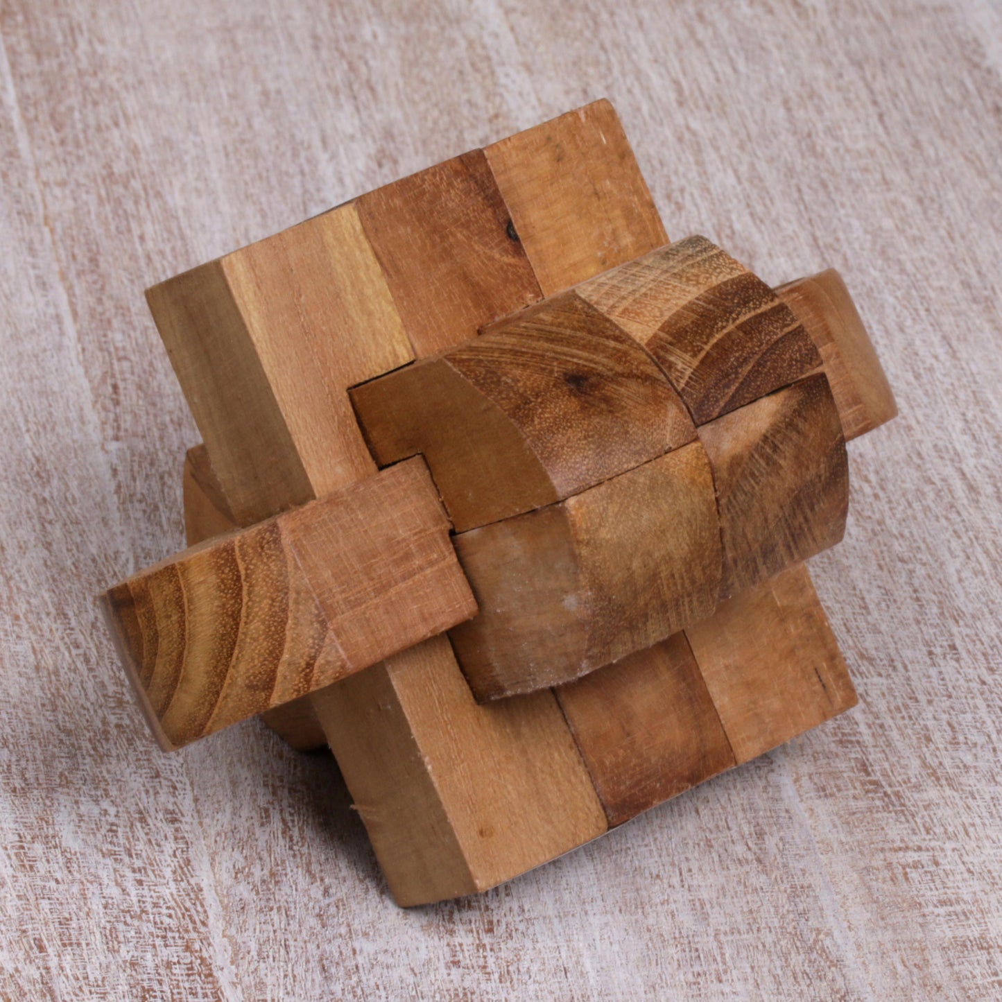 Focus Artisan Crafted Upcycled Teak Wood Puzzle from Java