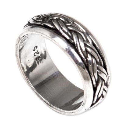 Eternal Bond Silver Band Spinner Ring