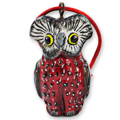 Owls of Tikal Handcrafted Ceramic Bird Ornaments (Set of 6 Owls)