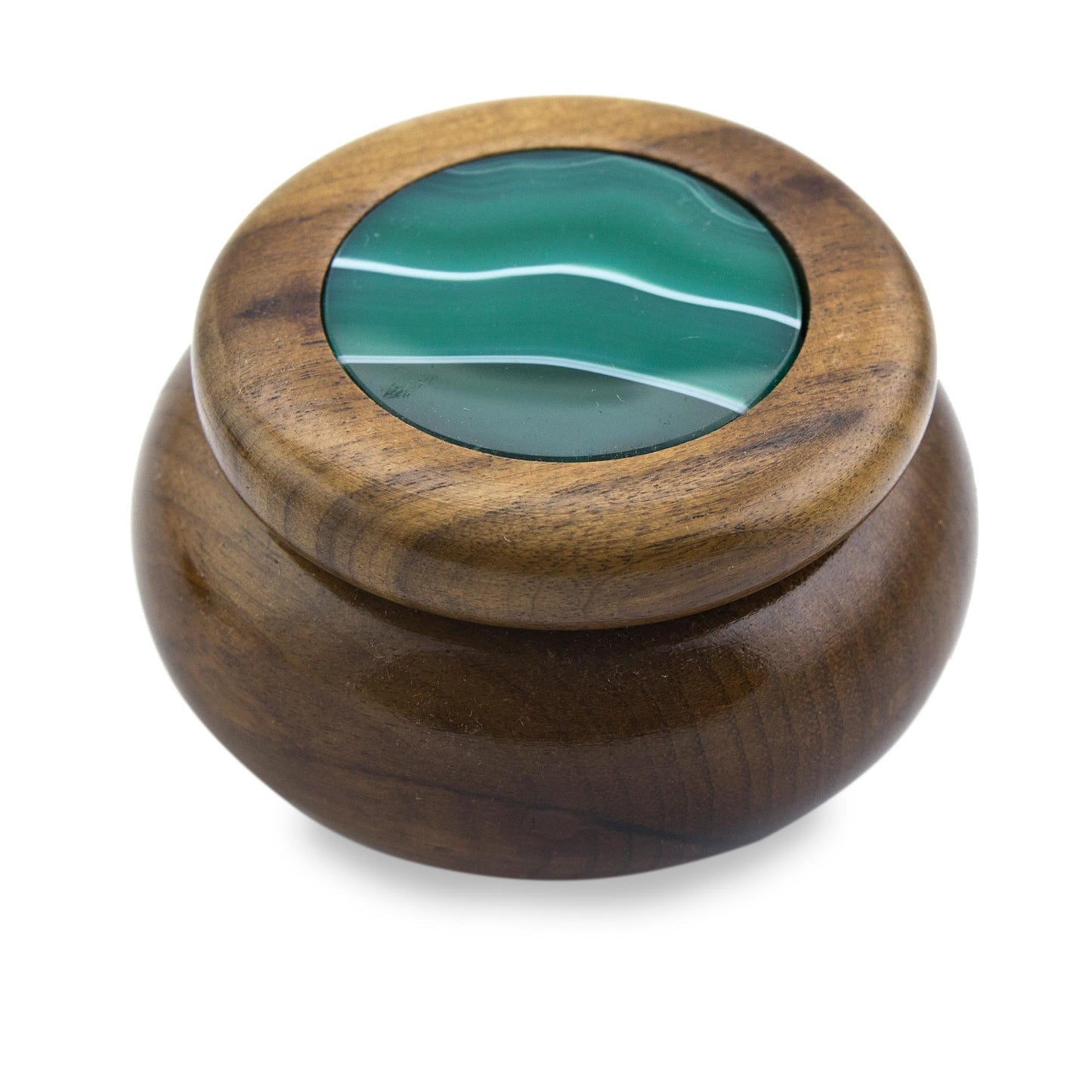 Serene Waters Artisan Crafted Agate and Cedar Wood Decorative Boxes (Pair)