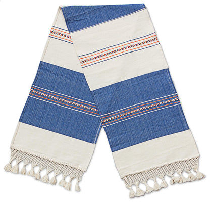 Striped Elegance Cotton Runner