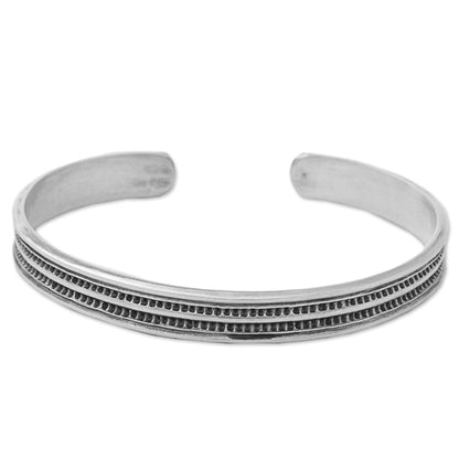 Sterling Hope Karen Sterling Silver Inscribed Cuff Bracelet Thailand