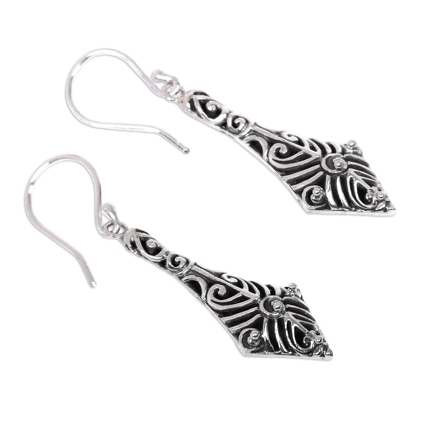 Flying Kites Sterling Silver 925 Handcrafted Balinese Dangle Earrings