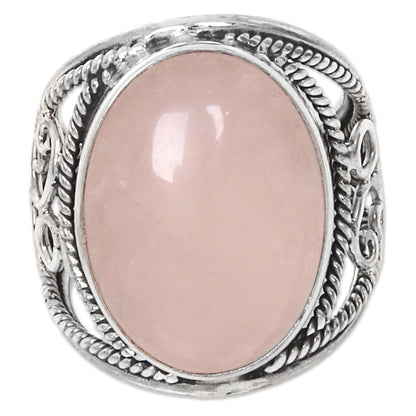 Pink Moon Hand Crafted Sterling Silver Ring from Indonesia