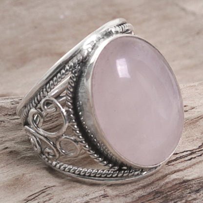 Pink Moon Hand Crafted Sterling Silver Ring from Indonesia