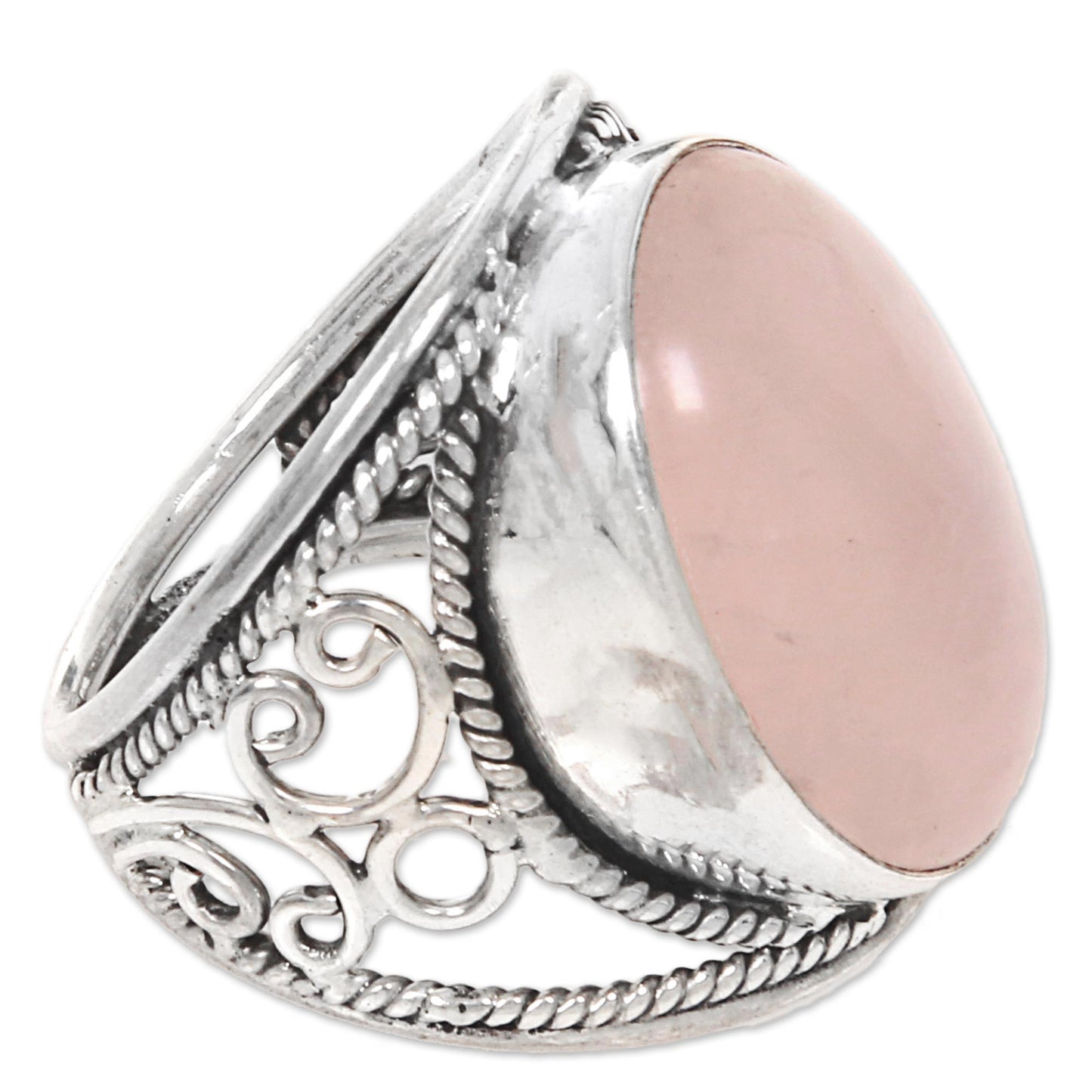 Pink Moon Hand Crafted Sterling Silver Ring from Indonesia